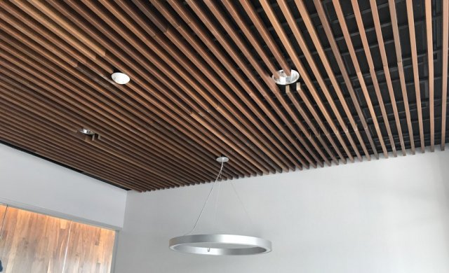 Wood Slat Acoustical Ceiling